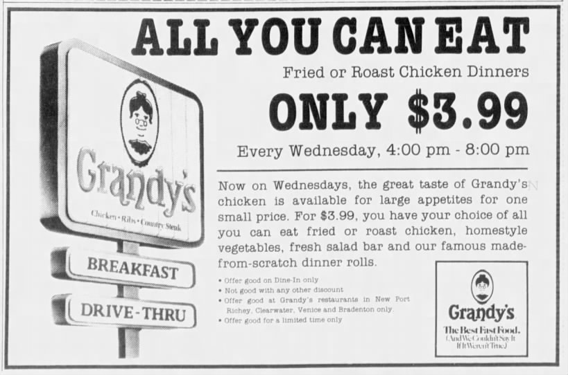 Tampa Grandy's - All You Can Eat 1988
