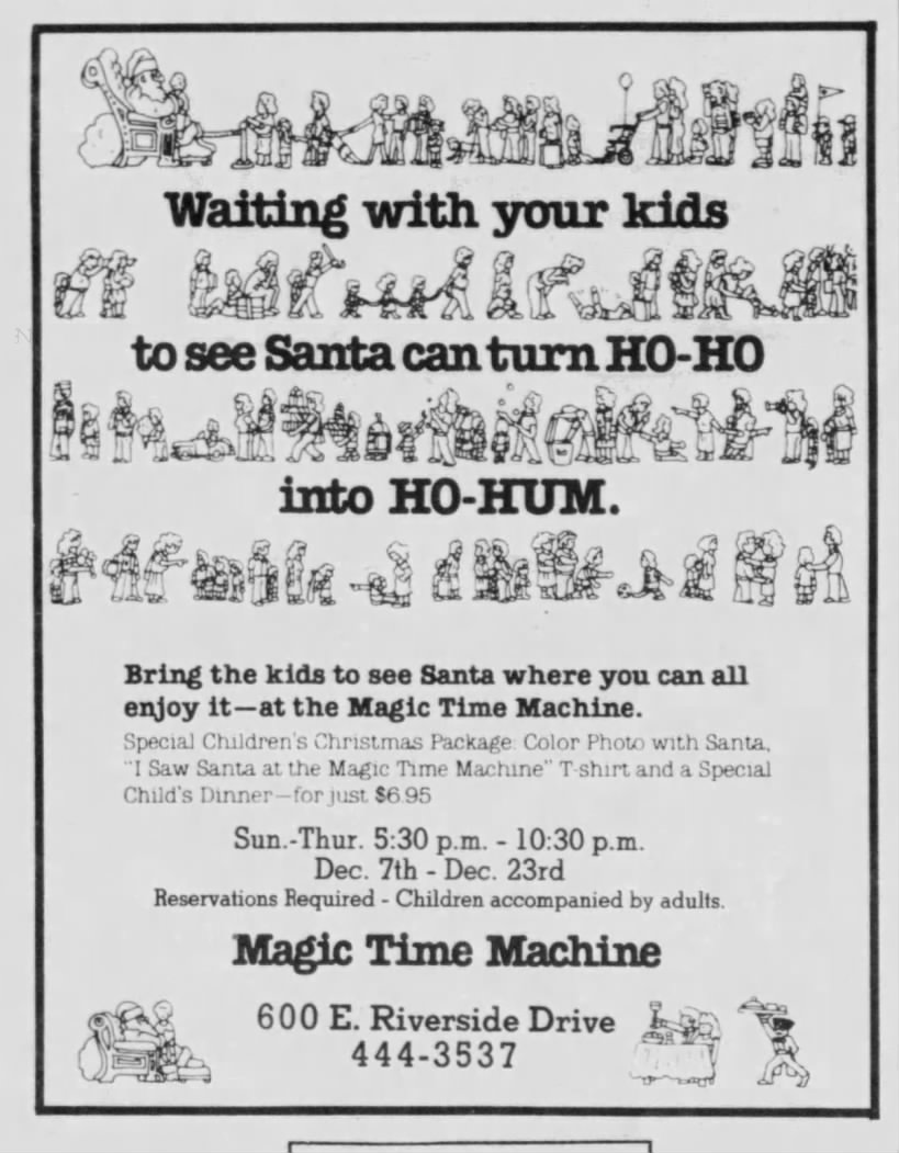 Waiting with your kids to see Santa - Magic Time Machine - Austin