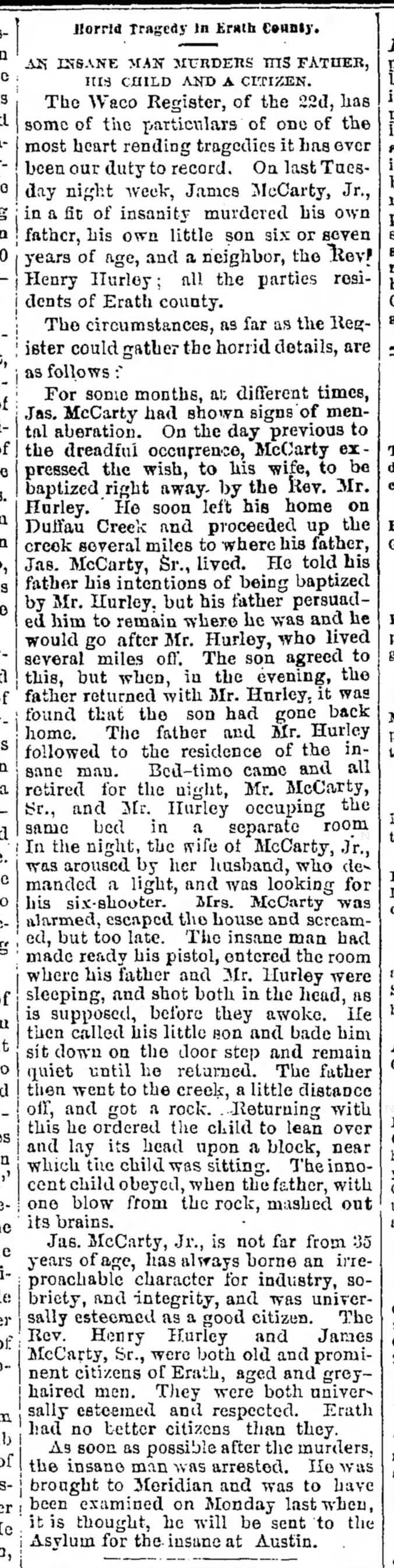Henry Hurley Murder.1869
