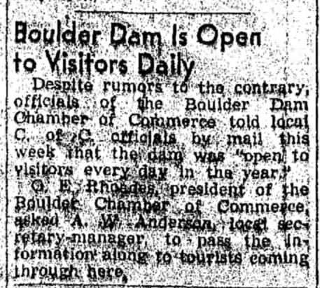 Boulder Dam is Open 9 Jul 1940