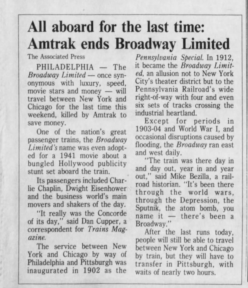 BWL ends, September 9, 1995