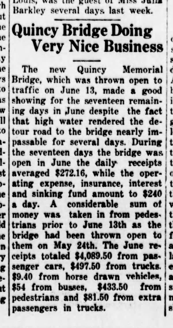 Quincy Bridge, July 9, 1930