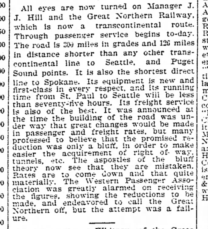 Great Northern, June 18, 1893