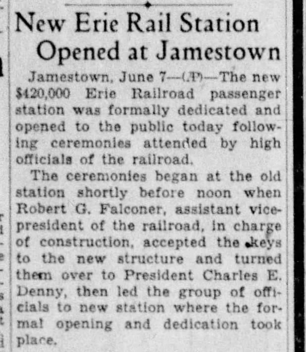 Jamestown opened, June 8, 1932