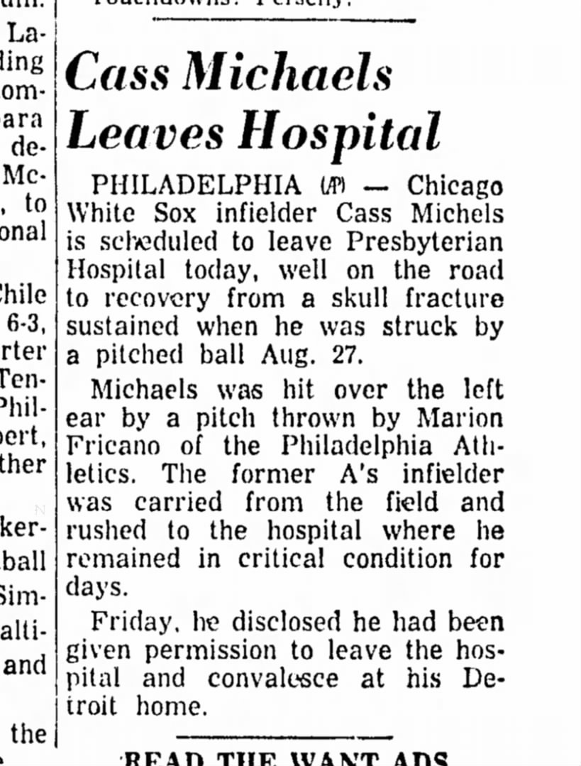 Michaels hospital, September 18, 1954