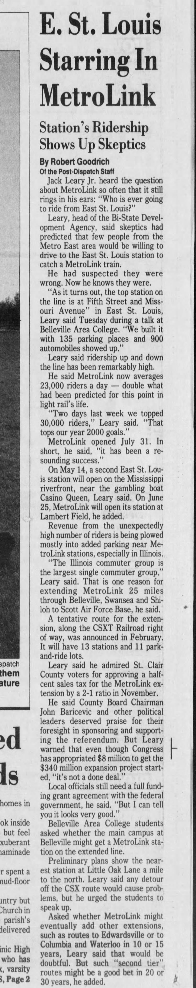 E. Riverfront MetroLink, April 27, 1994