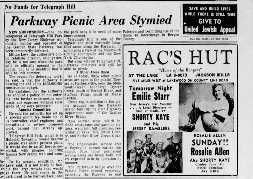 Parkway picnic areas, May 27, 1955