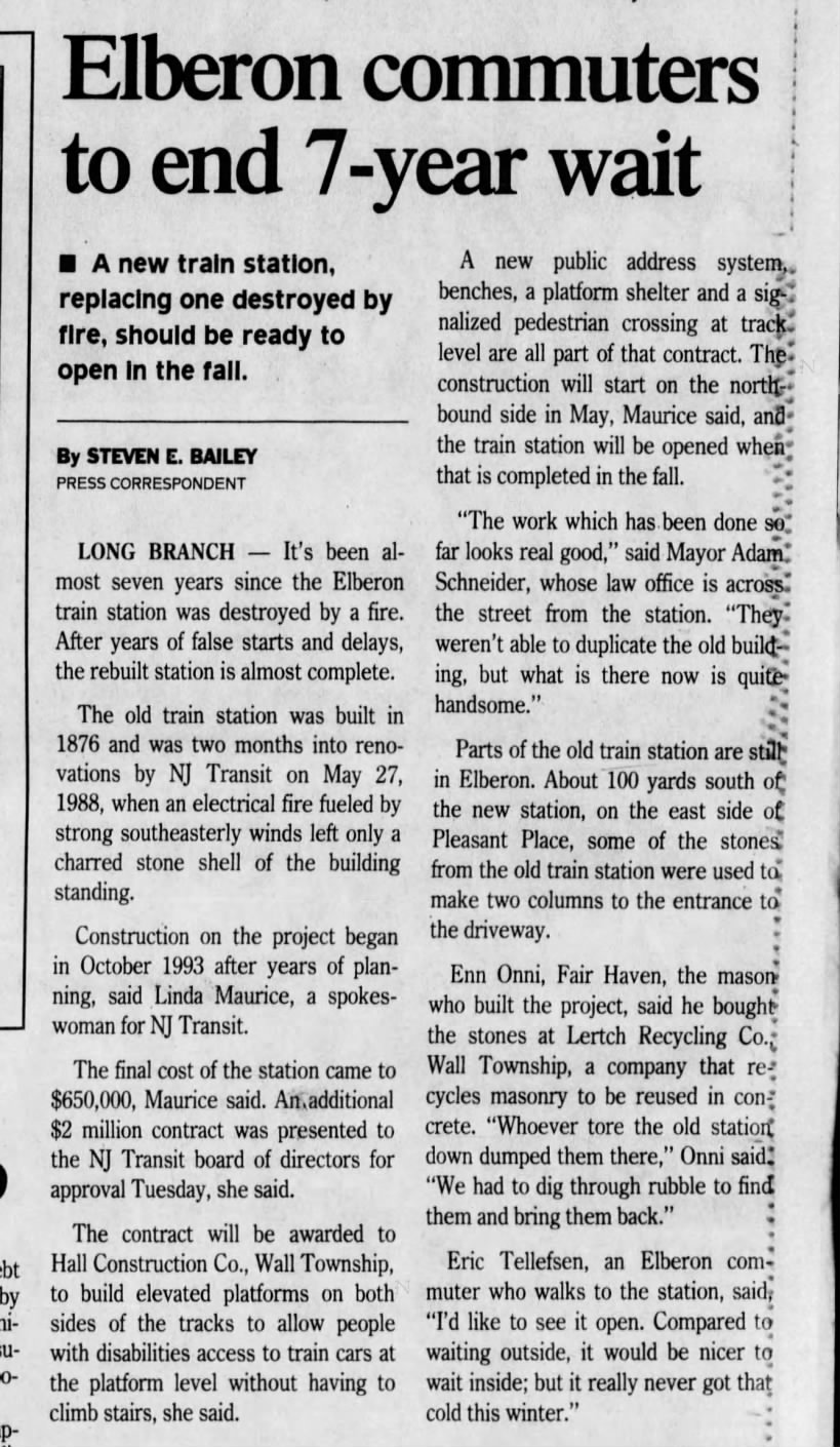 Elberon rebuild, March 30, 1995