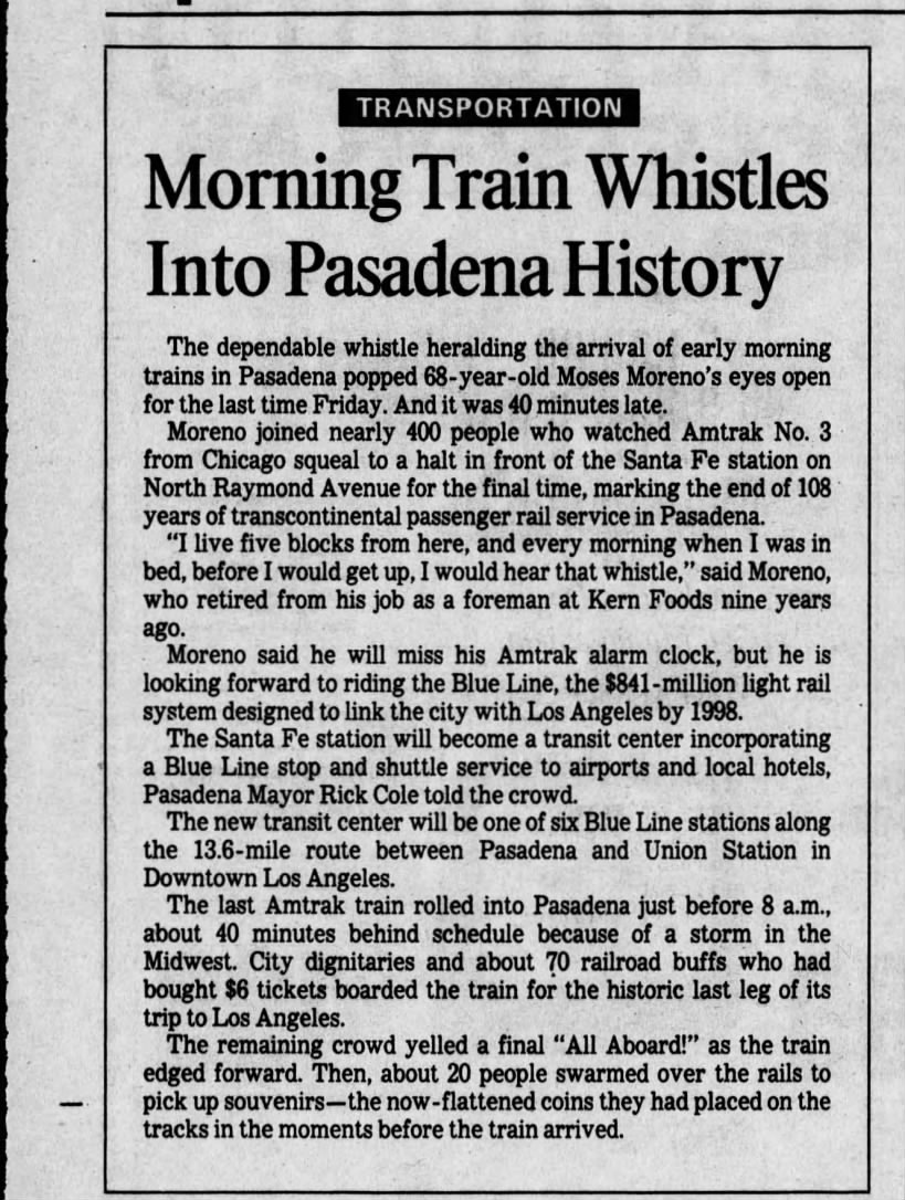 Ponoma Amtrak, January 20, 1994