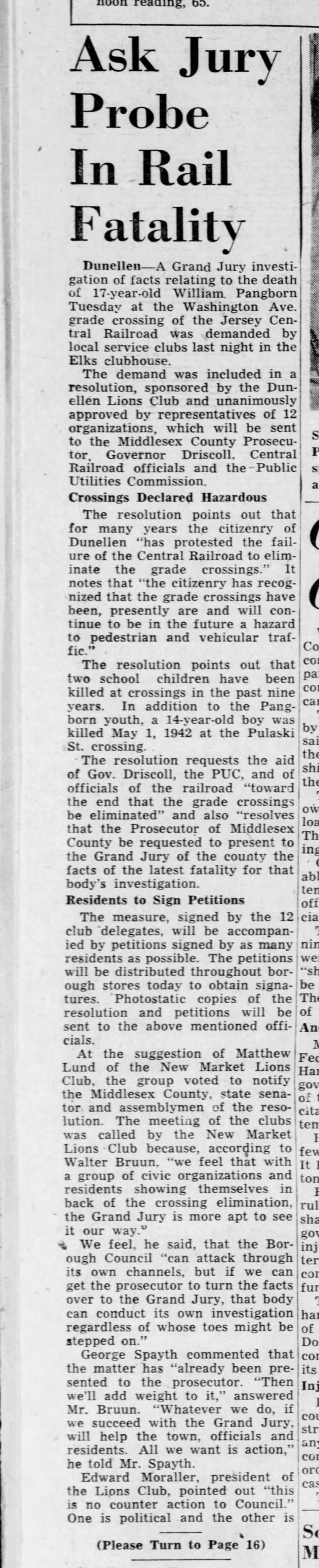 Grade crossings, April 7, 1951