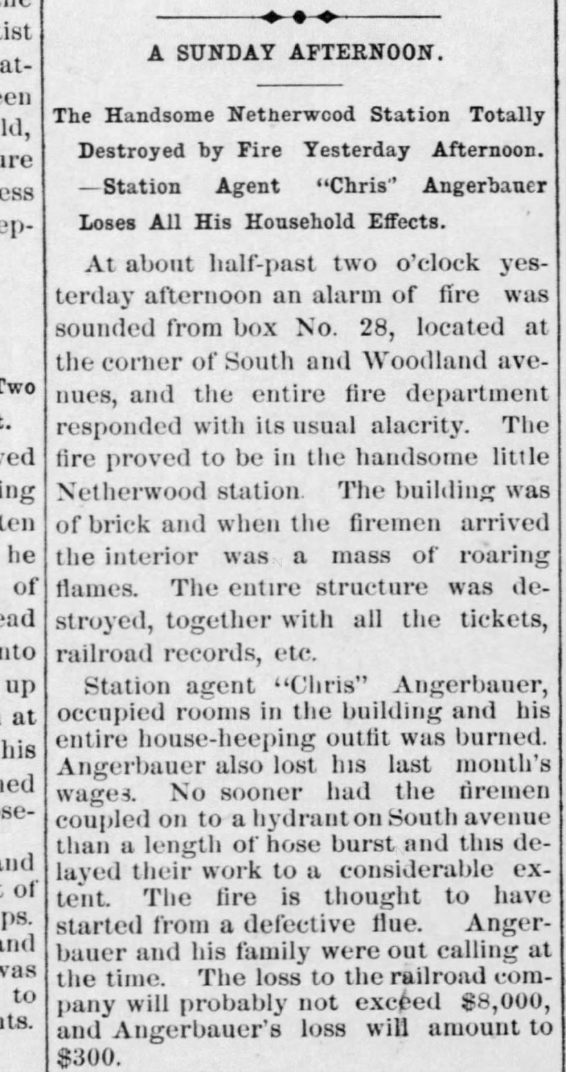 Netherwood burns, March 21, 1892