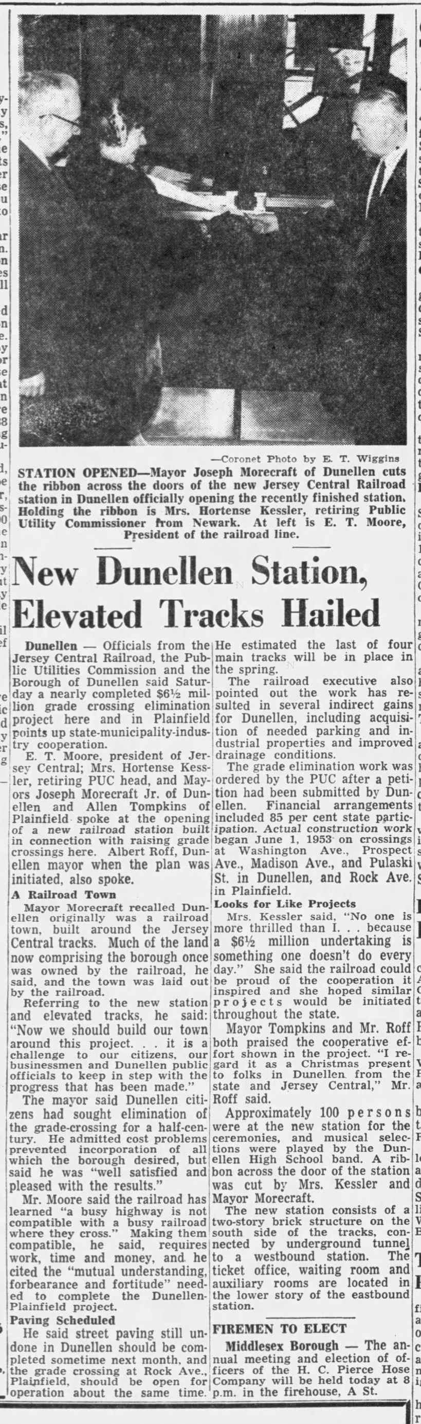 New Dunellen opens, December 12, 1955