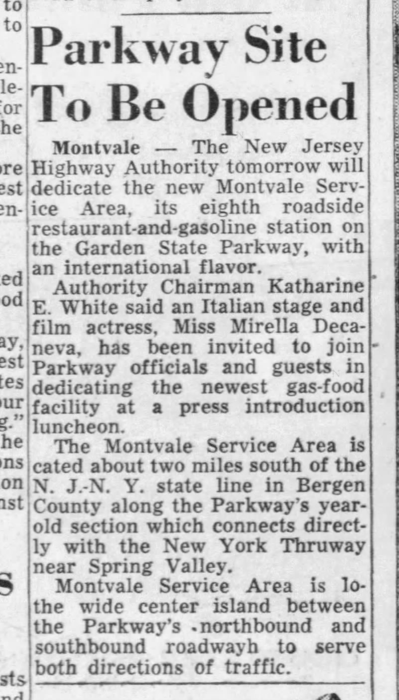 Montvale service area, September 17, 1958
