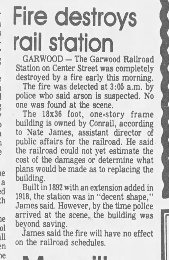 Garwood station, June 30, 1976