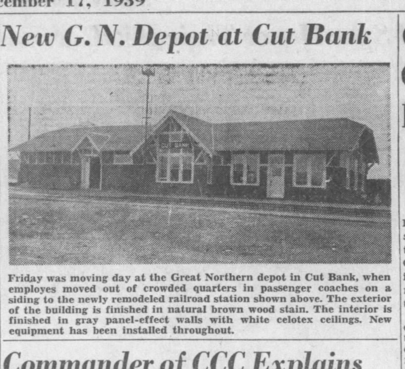 Cut Bank station, December 17, 1939