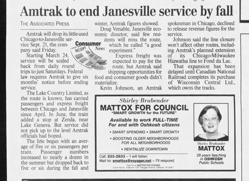 Janesville, March 18, 2001