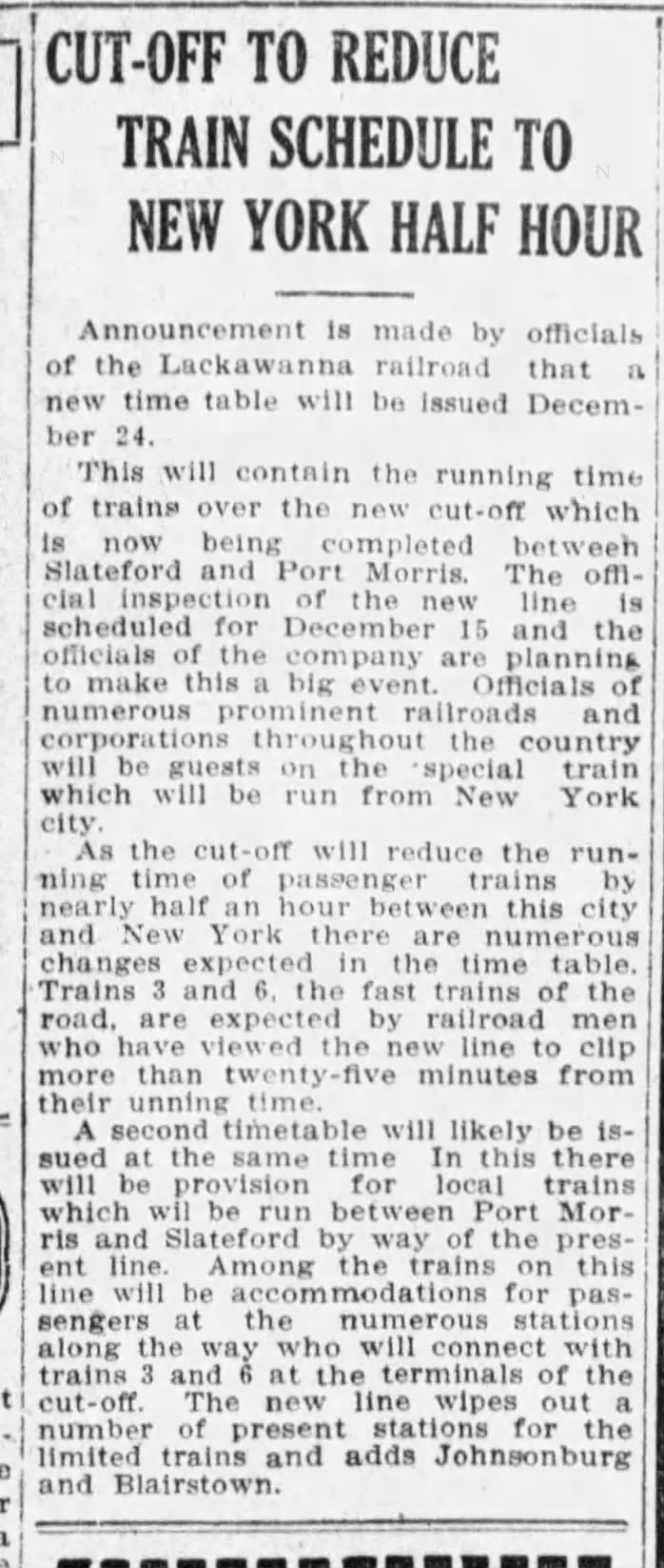 Johnsonburg/Blairstown, December 7, 1911