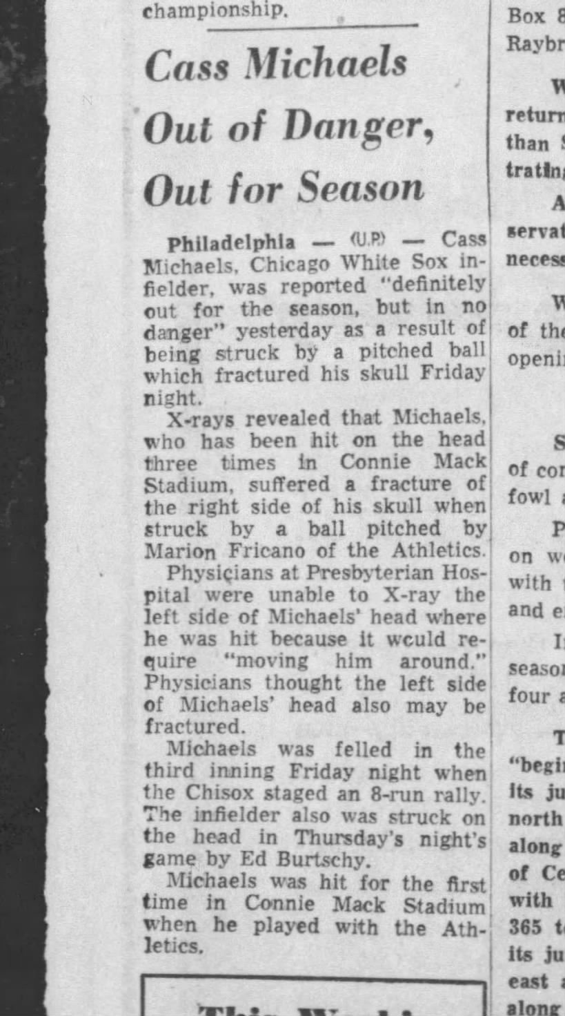 Cass Michaels, August 29, 1954