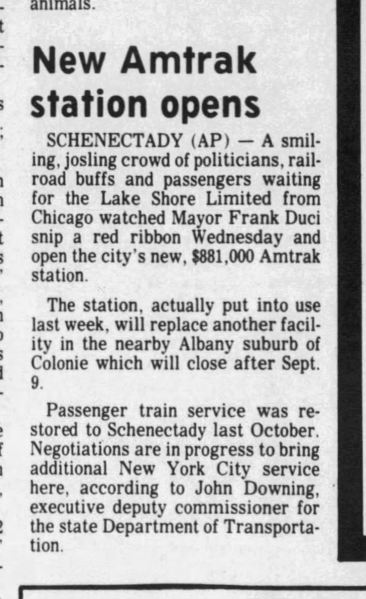 Schenectady Amtrak, August 9, 1979