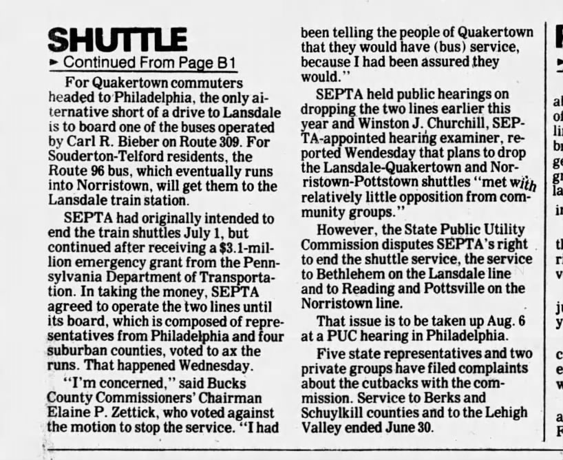 SEPTA Quakertown, part 2, July 24, 1981