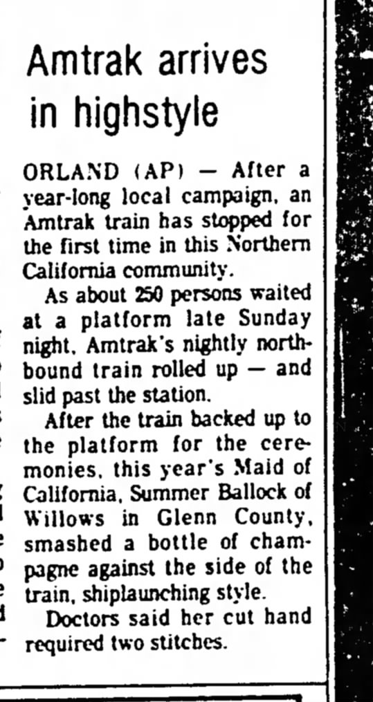 Orland Amtrak, September 17, 1974