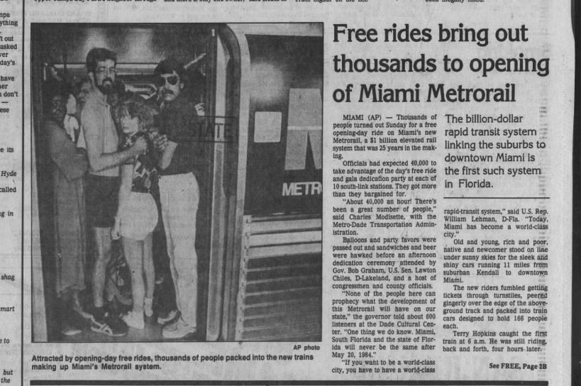MIami Metrorail, May 21, 1984