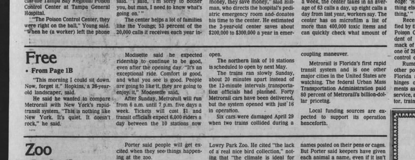 Miami Metrorail part 2, May 21, 1984