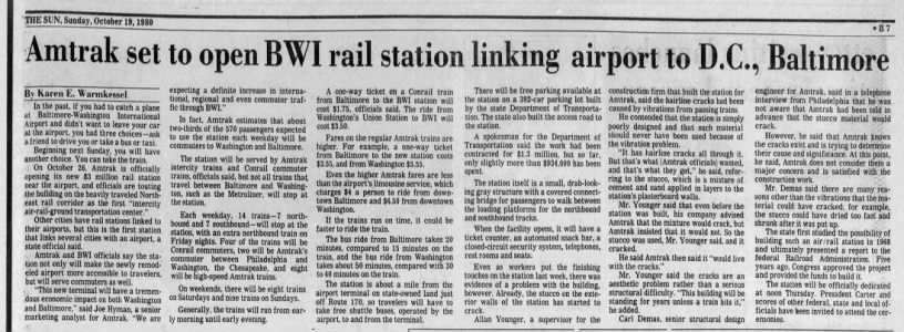 BWI station October 19, 1980