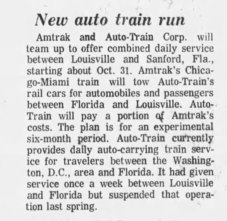 Louisville A-Train, September 1, 1976