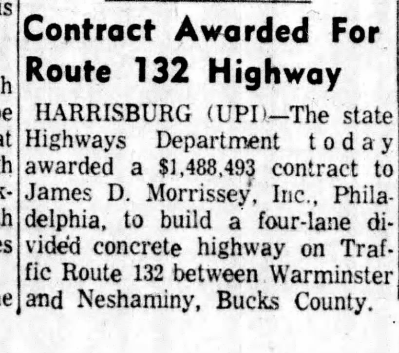 PA 132 contract, January 9, 1960