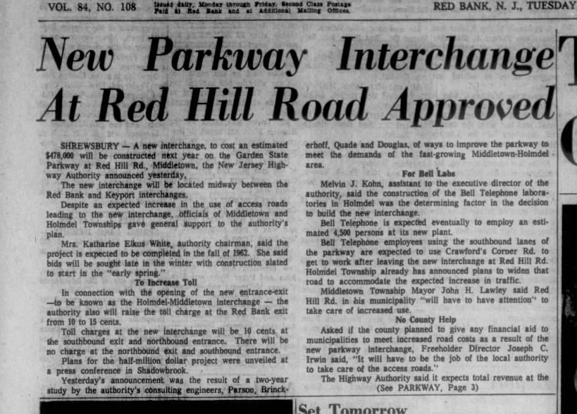 Red Hill interchange, November 28, 1961