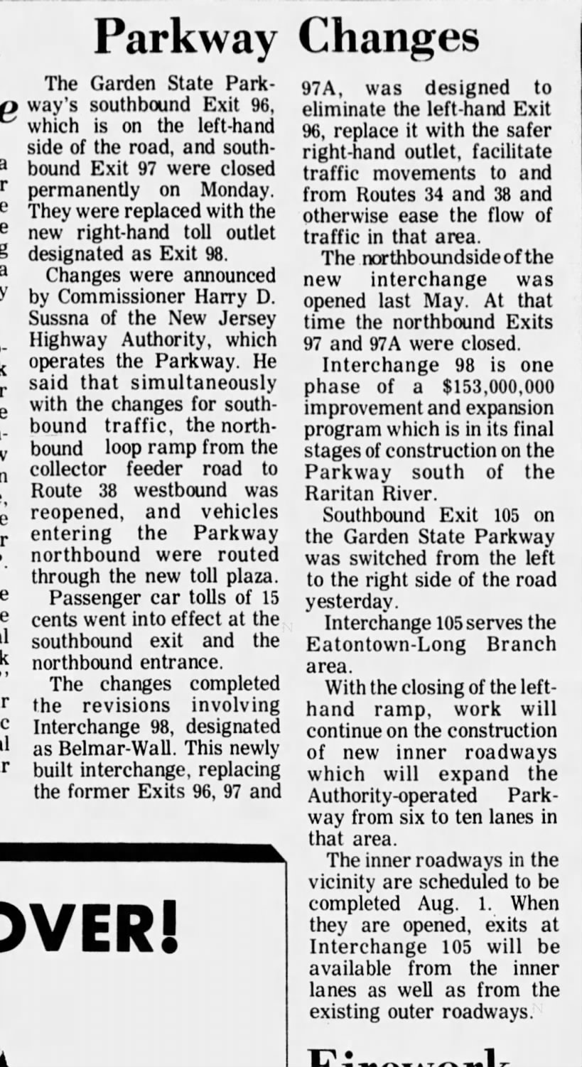 Exits 96-97A, July 3, 1974