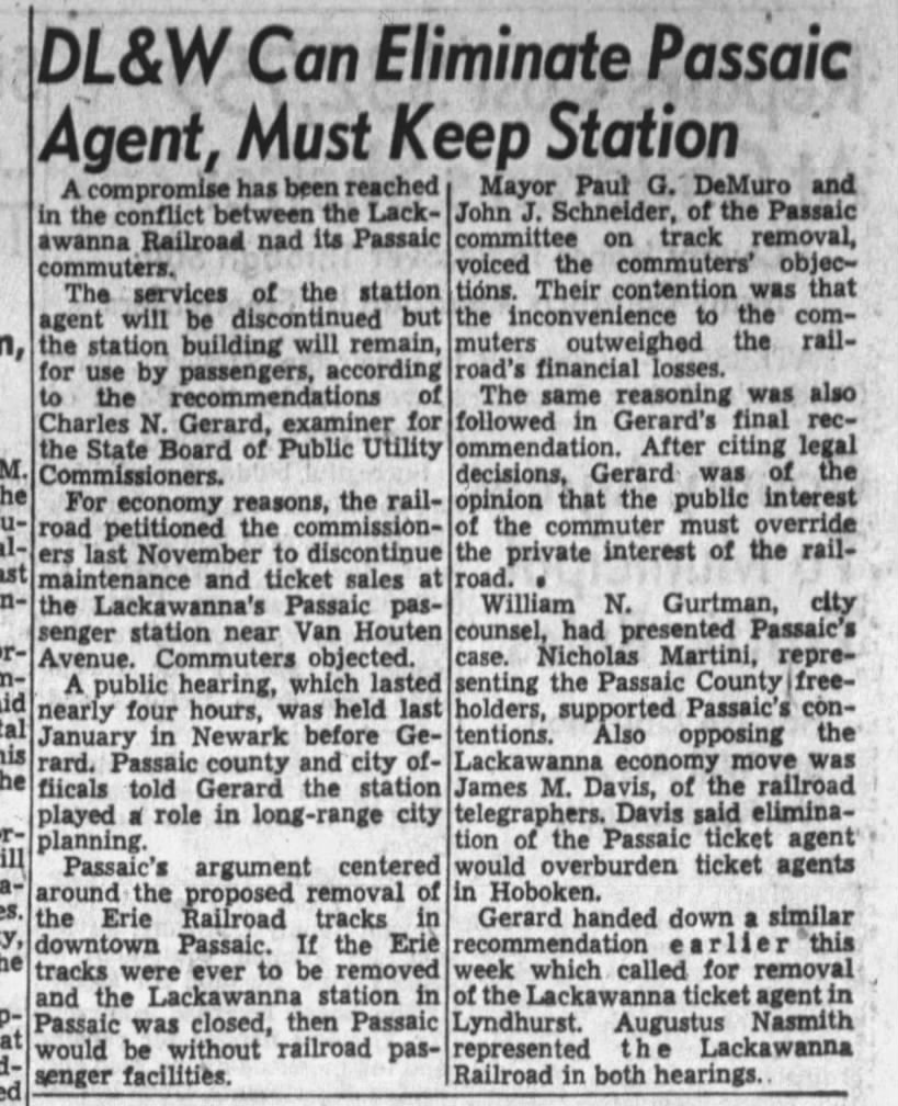 Passaic station, April 3, 1958