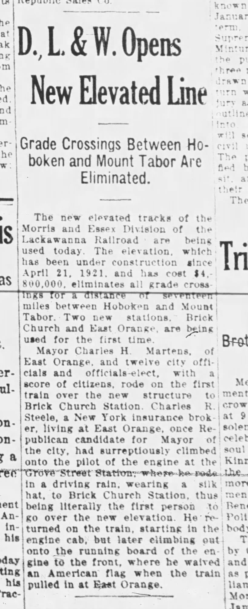 DLW raise, December 18, 1922