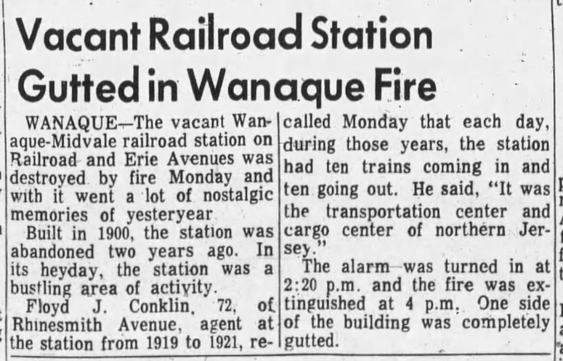 Wanaque fire, December 5, 1967