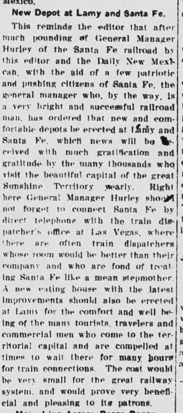 Lamy station, December 12, 1908