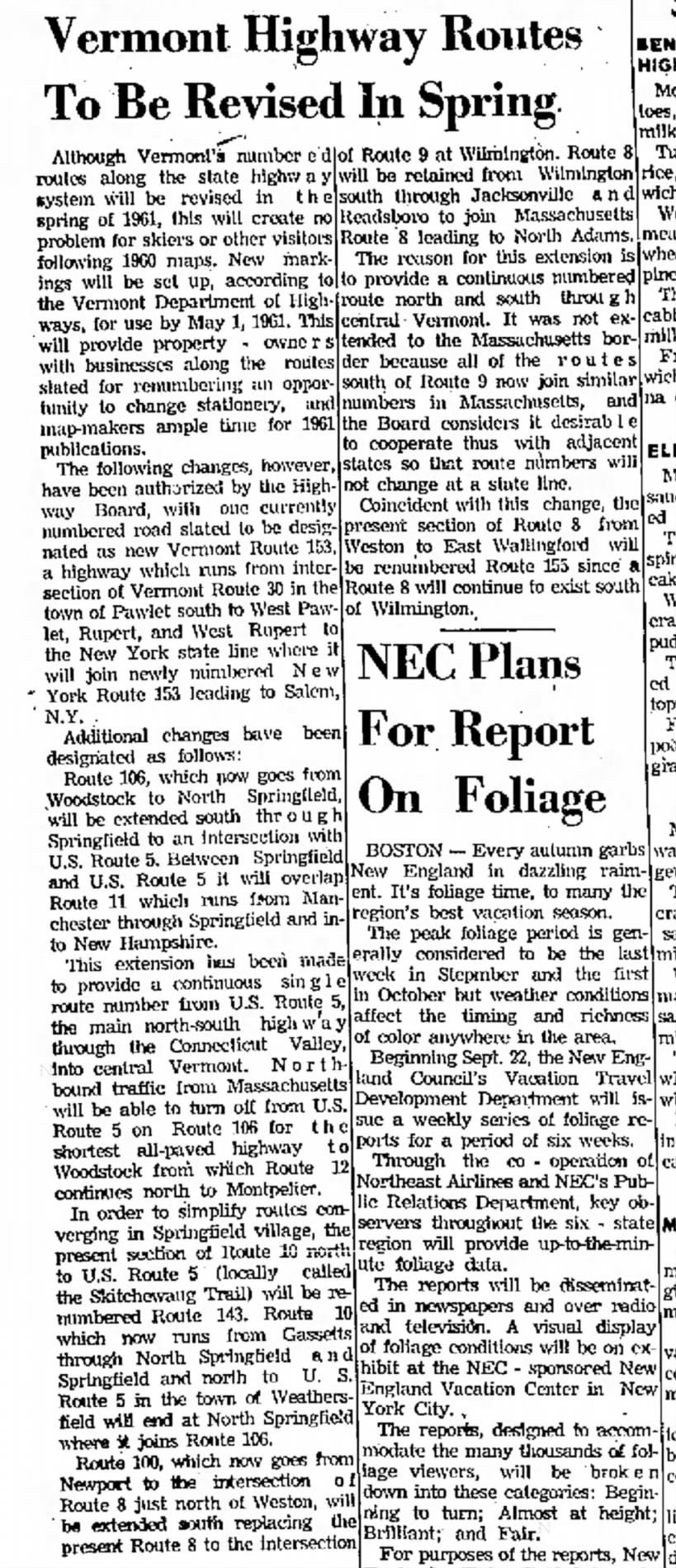 Mass VT changes, September 24, 1960