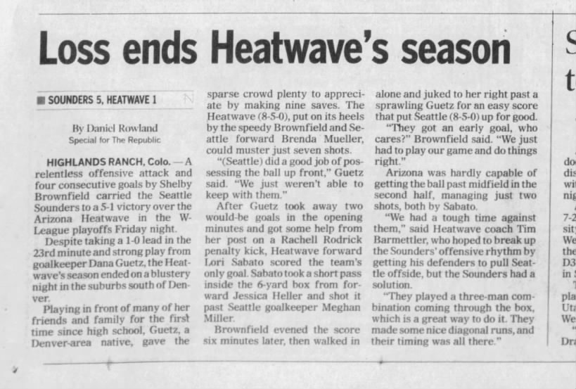 Loss ends Heatwave's season
