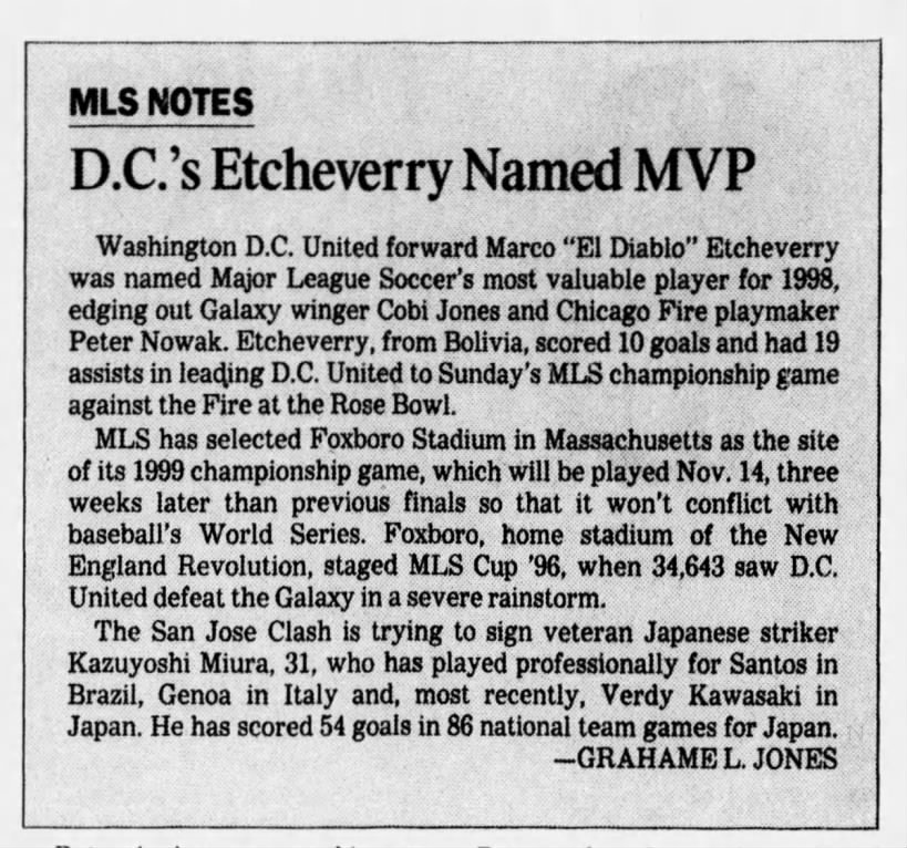 D.C.'s Etcheverry Named MVP