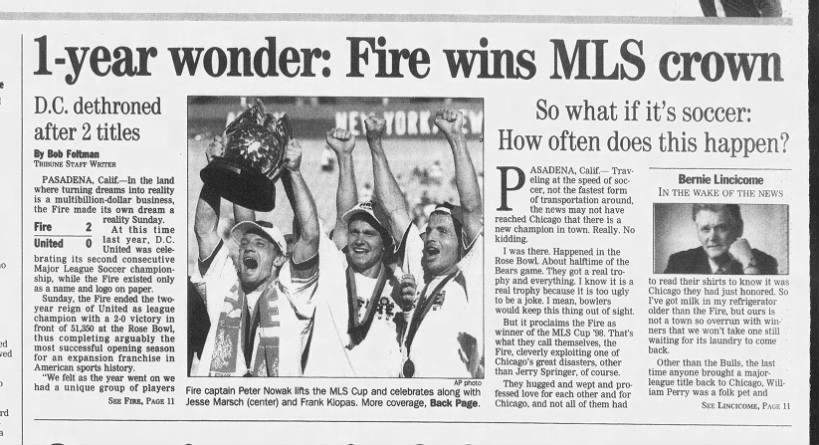 1-year wonder: Fire wins MLS crown