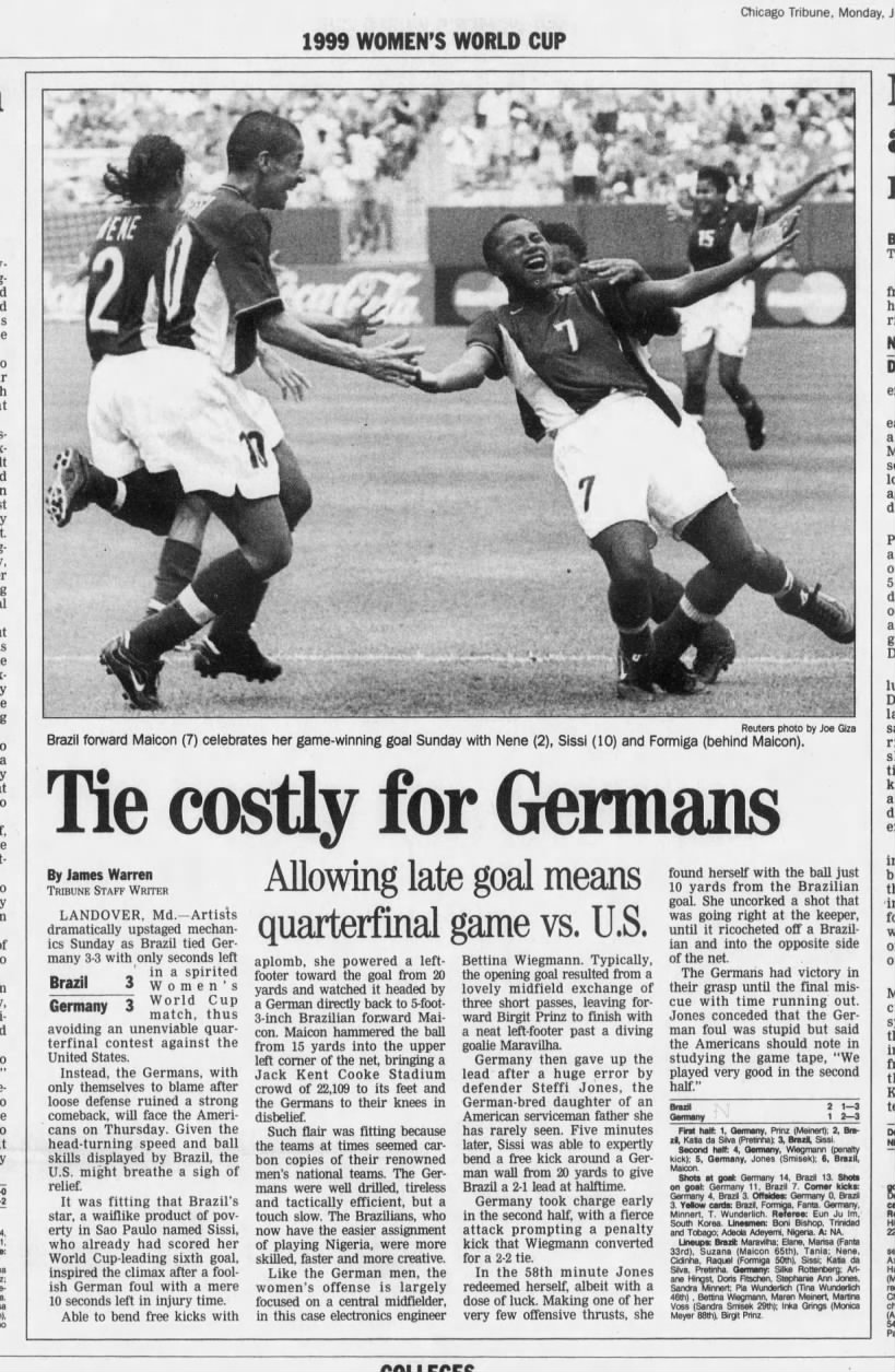 Tie costly for Germans