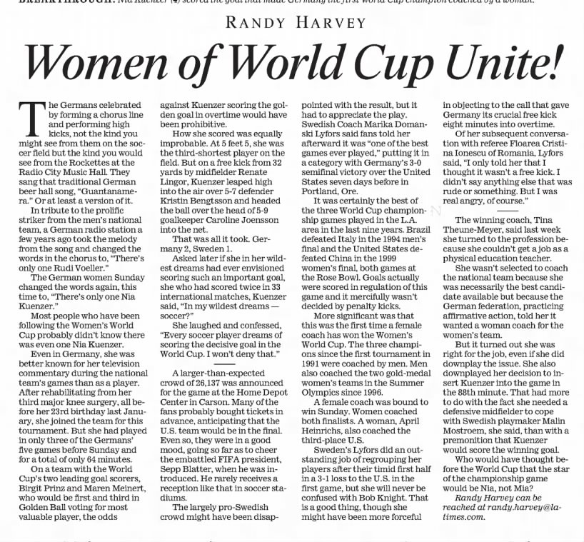 Women of World Cup Unite!