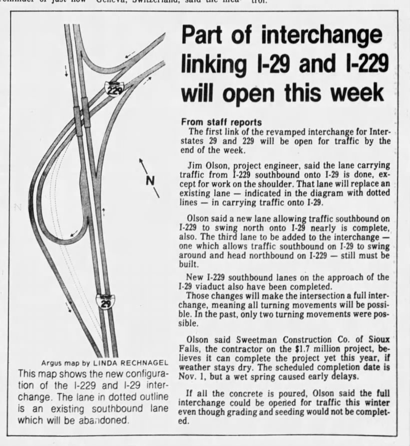 Part of interchange linking I-29 and I-229 will open this week