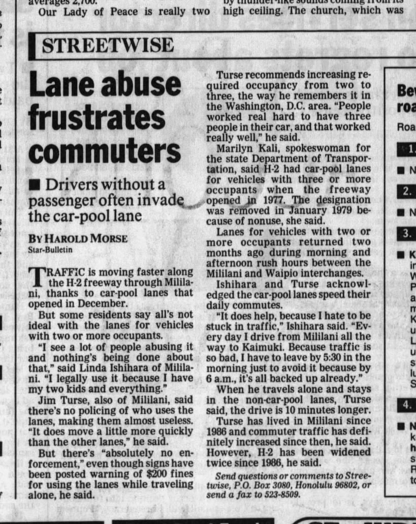 Lane abuse frustrates commuters