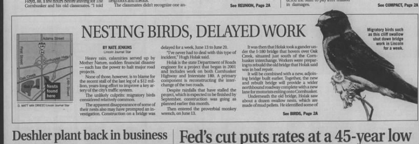 Nesting birds, delayed work