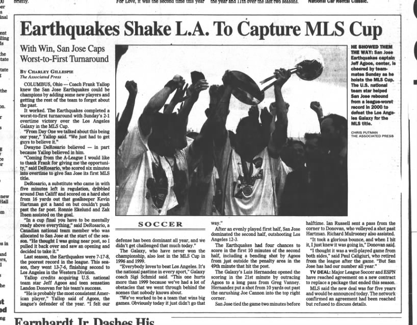 Earthquakes Shake L.A. To Capture MLS Cup