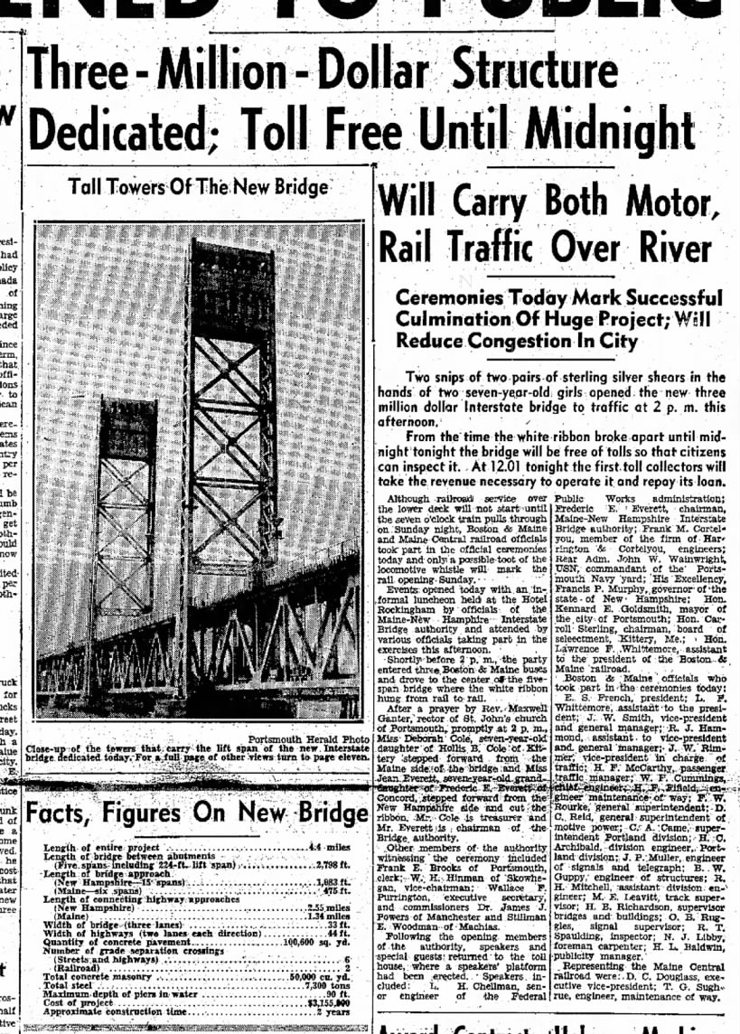 Maine - N.H. Interstate Bridge Opened to Public