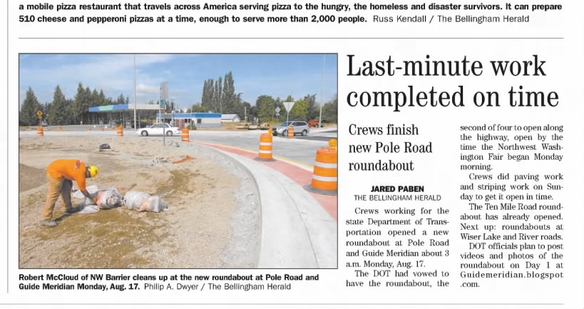 Last-minute work completed on time; Crews finish new Pole Road roundabout