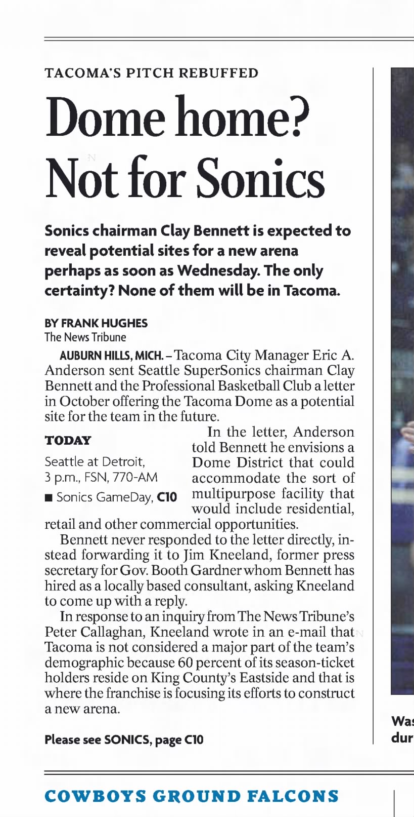 Dome home? Not for Sonics
