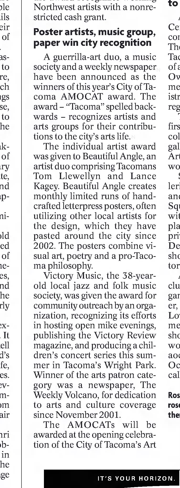 Poster artists, music group, paper win city recognition